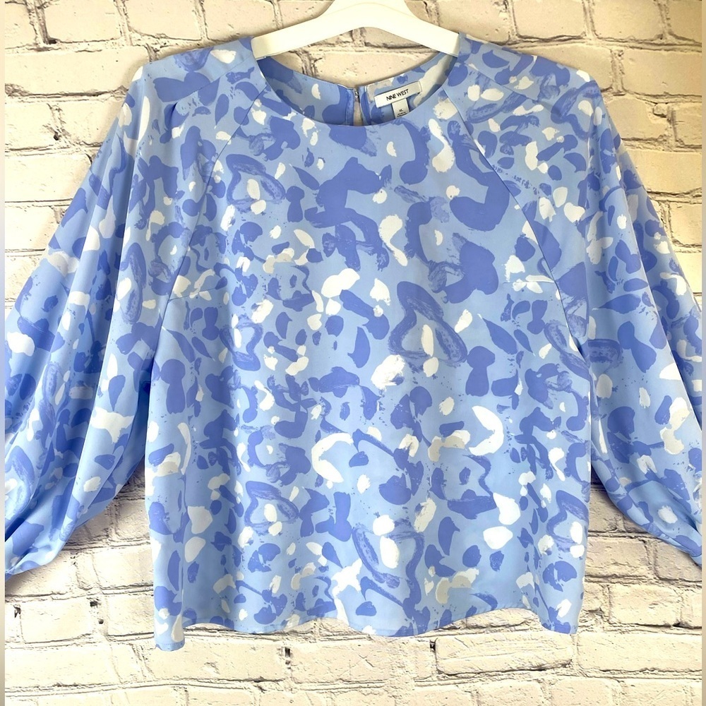 Nine West Purple Geometric Blouse Floral size XL